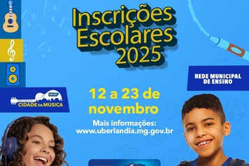 Inscrições escolares na Rede Municipal de Ensino começam terça-feira (12)