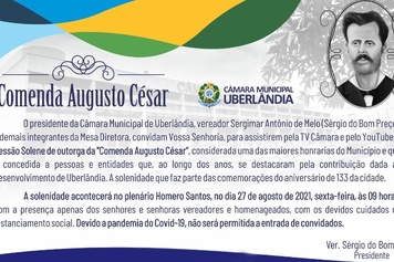 O Inspetor da Polícia Civil Moreira receberá a “Comenda Augusto César”, no dia 27